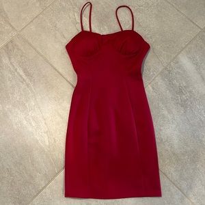 Red fitted mini dress